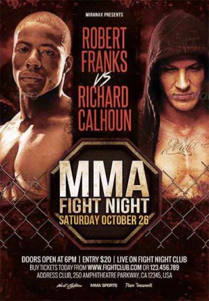 Mma Boxing Fight Night Showdown Flyer