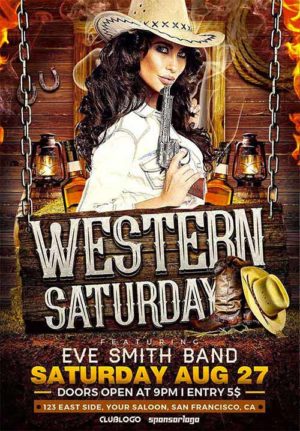 Western Saturday Party Flyer