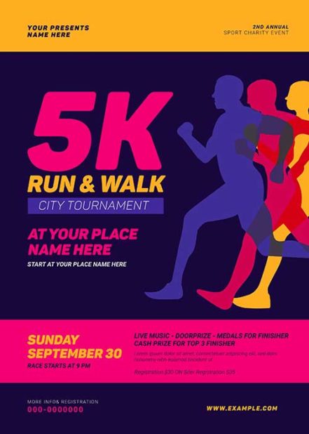 50k Run & Walk Event Flyer