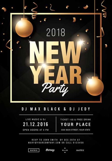 2018 New Year Party Flyer 2