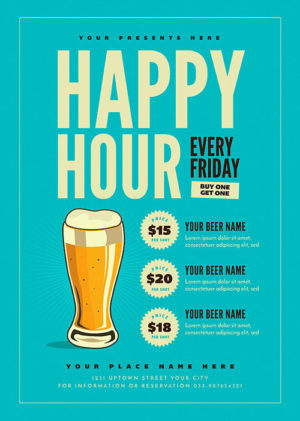 Happy Hour Beer Promo Flyer