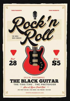 Rock & Roll Guitar Flyer