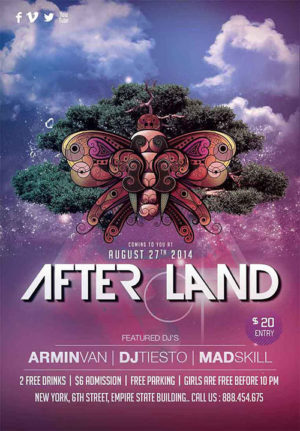 After Land Party Flyer