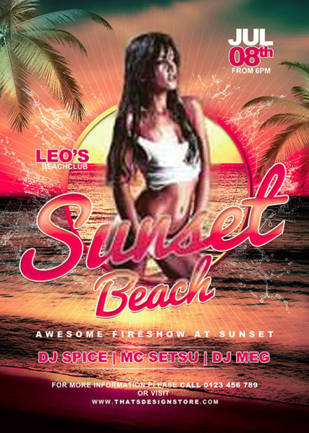 Beach Party Flyer TV3