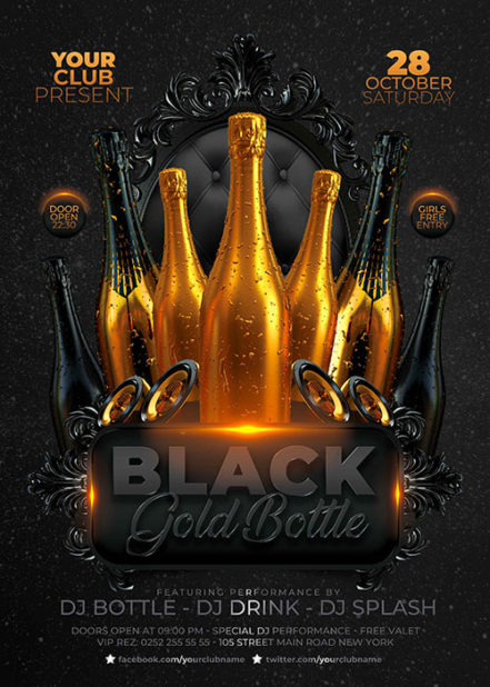 Black Gold Bottle Flyer