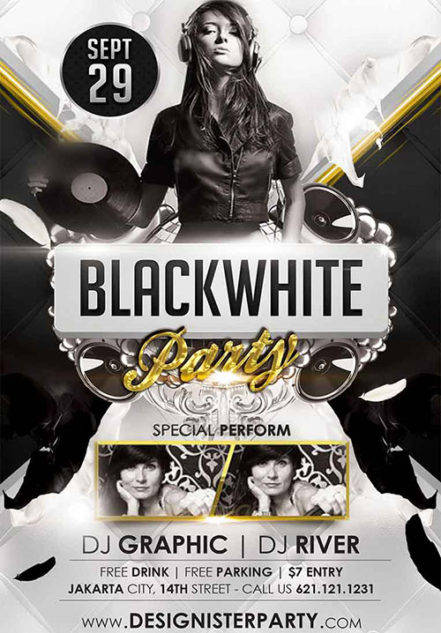 Black White Party Flyer 2