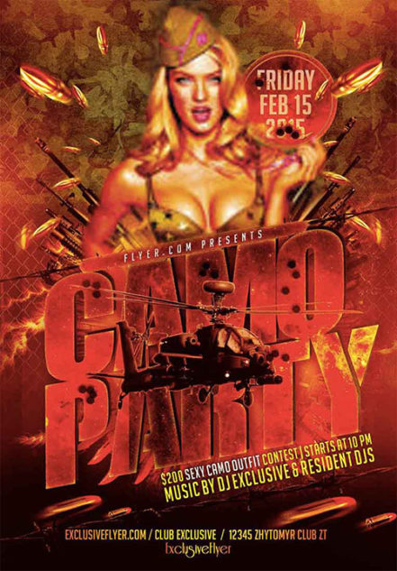 Camo Party Flyer