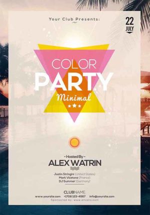 Color Party Minimal Flyer