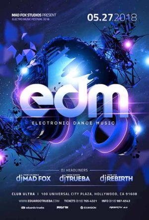 EDM Electro Dj Party Flyer 22