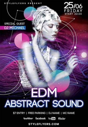 Edm Abstract Sound Flyer FB