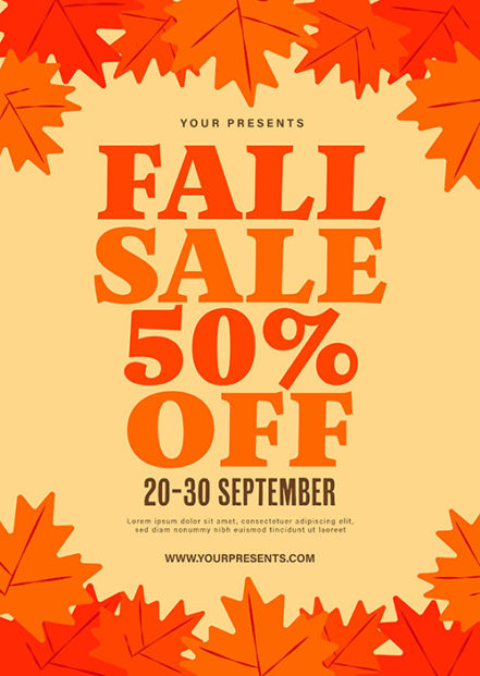 Fall Sale With Graphic Leaf