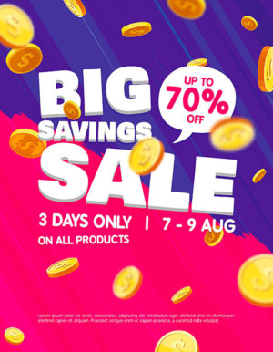 Falling Coins Big Savings Sale Flyer