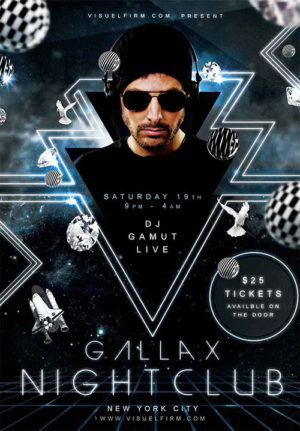 Gallax Nightclub Flyer