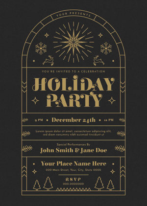 Gold Deco Holiday Event Flyer