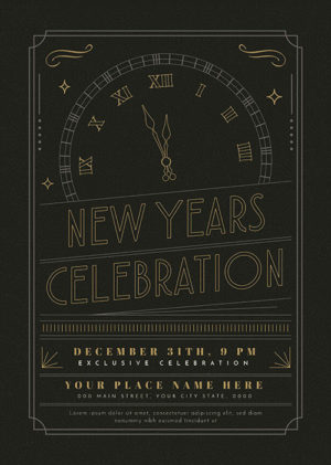 Gold New Year Party Event Flyer