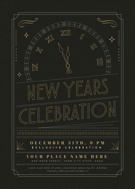 Gold New Year Party Event Flyer