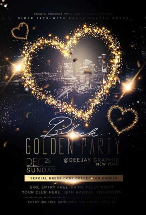 Golden Black Party Flyer 22