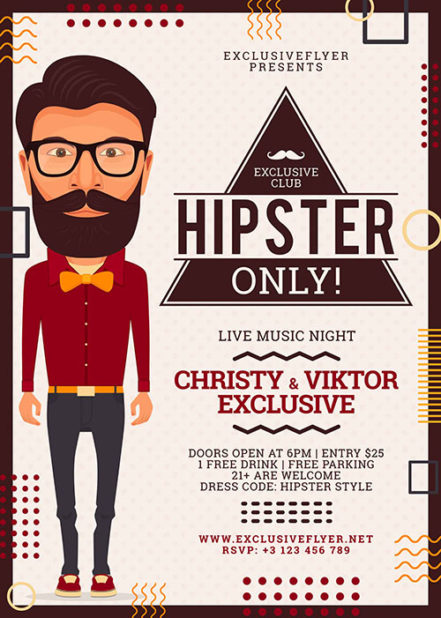 Hipster Only Flyer
