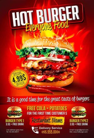 Hot Burger Best Promotion Flyer