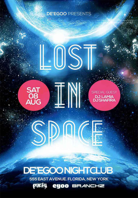 Lost In Space Party Flyer