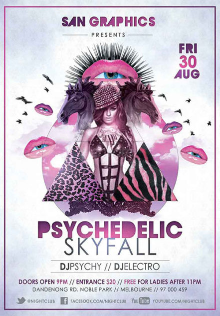 Psycedelic Skyfall Flyer