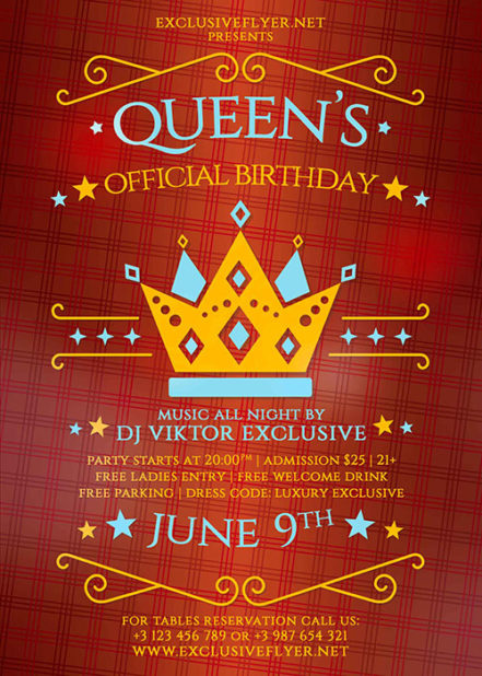 Queens Official Birthday Flyer