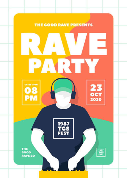 Rave Party Flyer A2