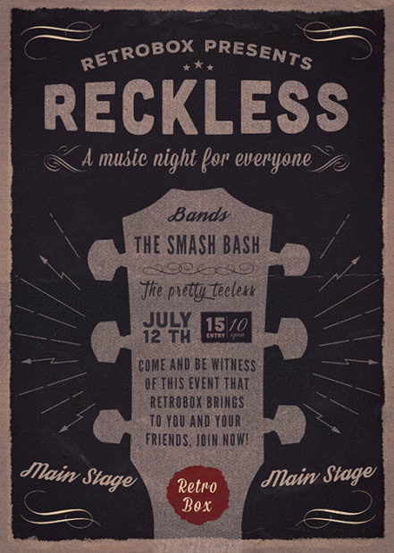 Reckless Party Night Flyer A2