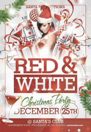 Red and White Christmas Party Flyer
