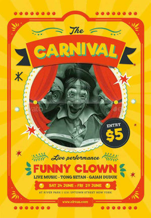 Retro Circus Carnival Flyer