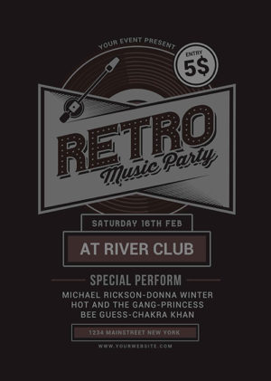 Retro Music Party Flyer