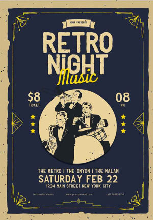 Retro Night Music Flyer 14