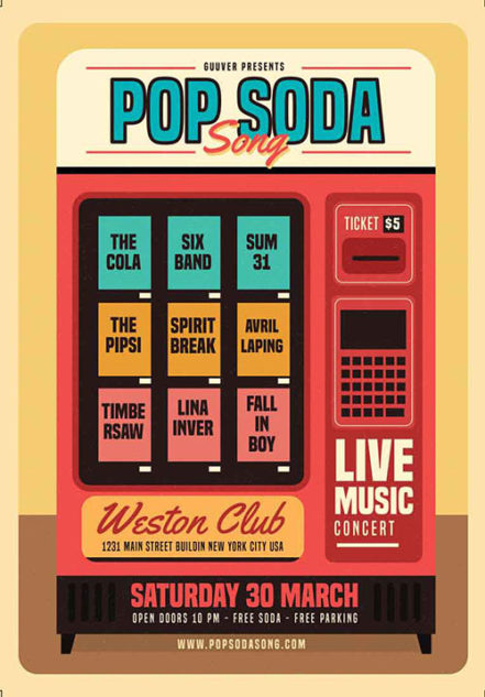 Retro Pop Soda Song Flyer