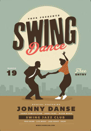 Retro Swing Dance Party Flyer