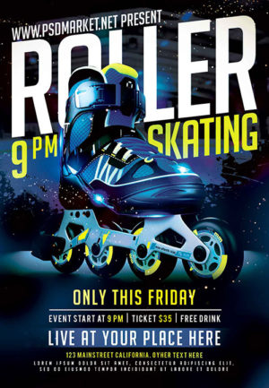 Roller Skating Party Flyer