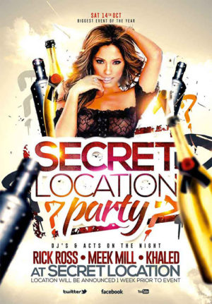 Secret Location Night Club Flyer