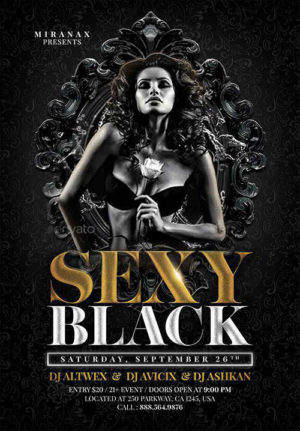 Sexy Black Party Flyer 12876520