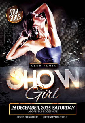 Show Girl Party Flyer