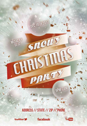 Snowy Christmas Party Flyer