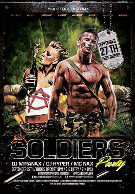Soldiers Army Military Party Flyer