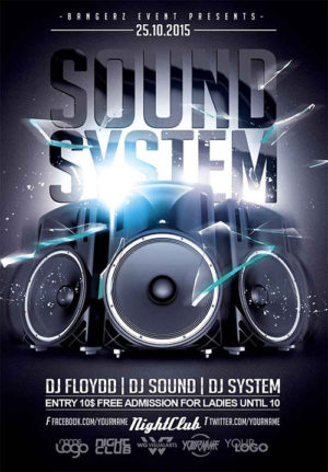 Sound System Party Flyer