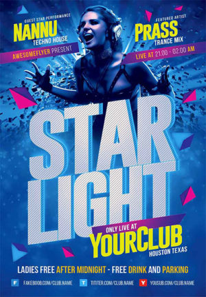 Starlight DJ Party Flyer