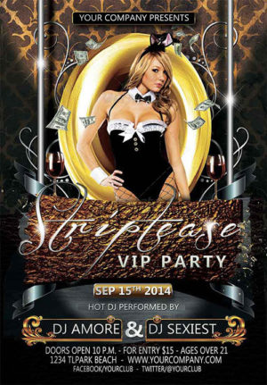 Striptease VIP Party Flyer