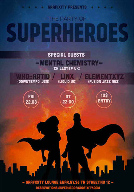 Superhero Party Flyer