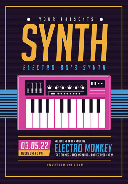 Synthesizer Music Flyer