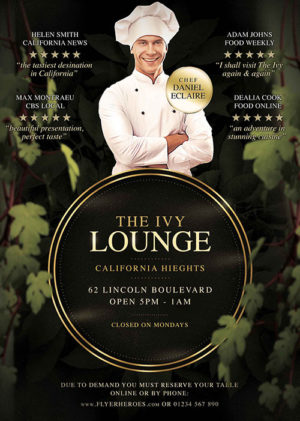 The Ivy Lounge Restaurant Flyer
