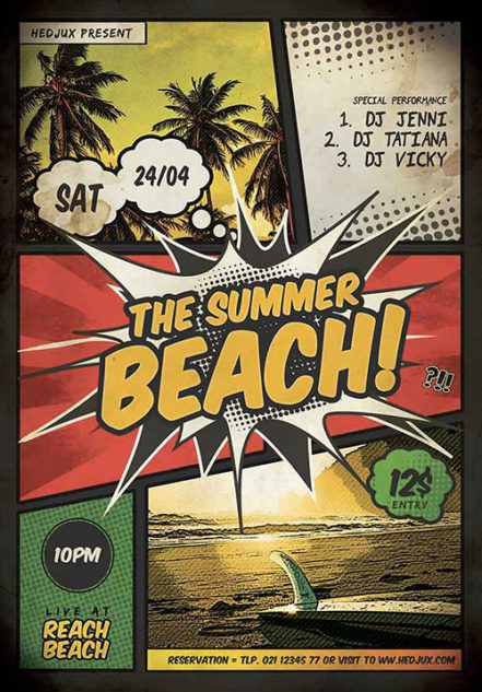 The Summer Beach Comic Flyer