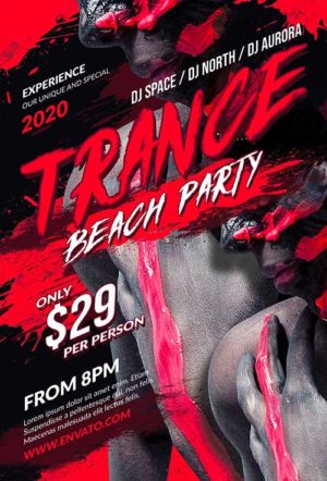 Trance Beach Party Flyer