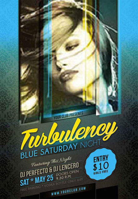 Turbulency Blue Saturday Flyer