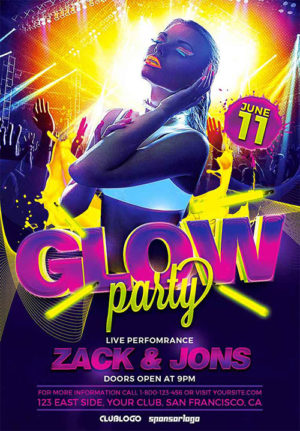 UV Glow Party Flyer